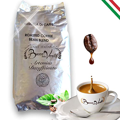 Caffè Italiano Bocca Della Verità Caffè in Grani Torrefatto DECAFFEINATO - Sacco da 1 KG