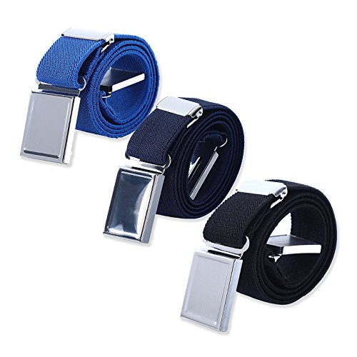 WELROG Cintura magnetica elastica per bambini - Ragazzi con cinturini elasticizzati regolabili Ragazze Cinture per bambini di AWAYTR (Blu reale/blu navy/nero)