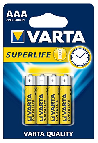 Varta Superlife Mn2400 Lr03 Batterie Ministilo Aaa, Confezione Da 4 Pezzi