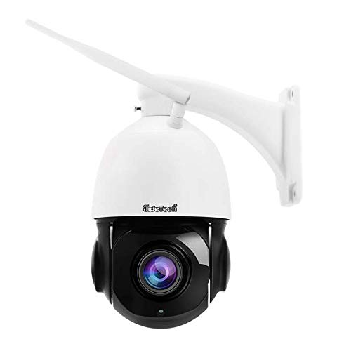 Telecamera PTZ Wifi 5MP IP dome Supporto per zoom ottico 20x Audio bidirezionale visione notturna a 400 fts, sorveglianza IP66 impermeabile Onvif H.265 per esterno, slot per scheda SD integrata