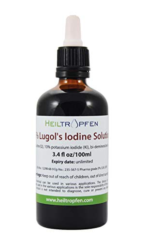 Heiltropfen 5% Soluzione di iodio Lugol 100ml. Formulazione liquida al 15%. Realizzato con Il 5% di iodio e Il 10% ioduro di potassio