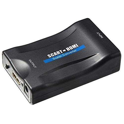 Convertitore Scart HDMI, Scart to HDMI Converter,FISHOAKY Scart HDMI Adapter Composito Video Audio Input Scart Output HDMI Adattatore 720p/1080p per Monitor HD TV Projektor