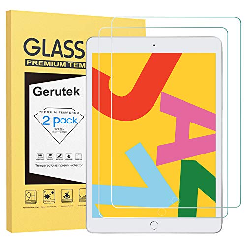 Gerutek [2-Pack Pellicola Protettiva per iPad 10.2 2019 7th Gen,[Vetro temperato] [Ultra Trasparente] [Anti-graffio] [Bubble-Free] [Durezza 9H] per Apple iPad 7th Generation 10.2