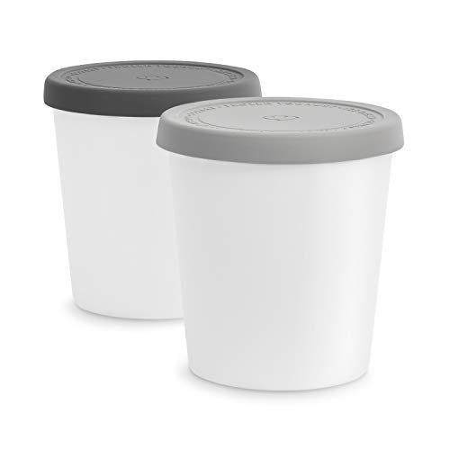 Set di Contenitori per Gelato da 2 Pezzi 1L, Contenitori Alimentari BPA-free, Contenitore Congelatore, Contenitore per Conservare