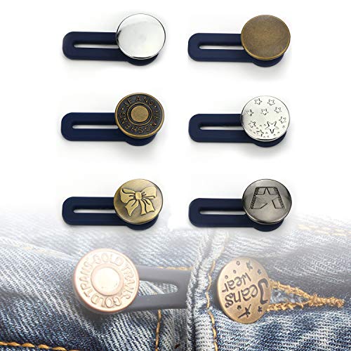 Lohas Select - Set di 6 estensori elastici per pantaloni, con bottoni, Stile 2
