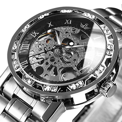 Orologi, orologi da uomo Meccanico a carica manuale Scheletro Orologio classico Steampunk in acciaio inossidabile di moda