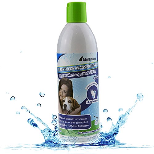 Schnüffelfreunde Additivo per Acqua per l'igiene Orale di Cani e Gatti | Alito frescho e Denti sani - Aiuta a prevenire placca e tartaro - 500ml (Classic)