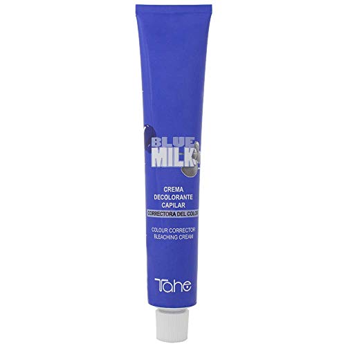 Tahe Blue Milk - Crema decolorante capillare per capelli naturali e correttiva per capelli schiariti chimicamente, 100 ml
