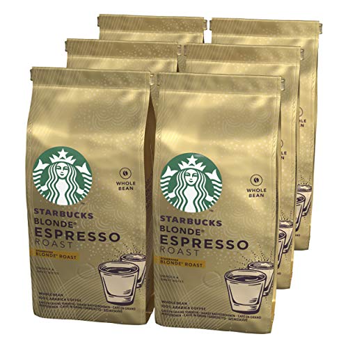 STARBUCKS BLONDE ESPRESSO ROAST, Caffè Espresso Macinato dalla Tostatura Leggera - 6 Sacchetti da 200 g