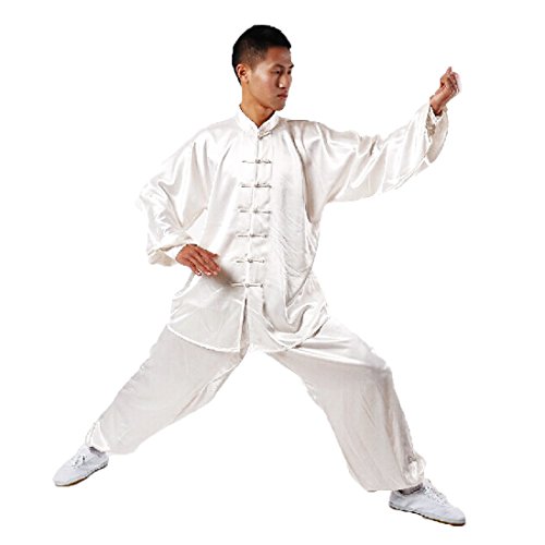 Andux cinese tradizionale Tai Chi uniformi Kung Fu abbigliamento unisex SS-TJF01 bianco (XXL)