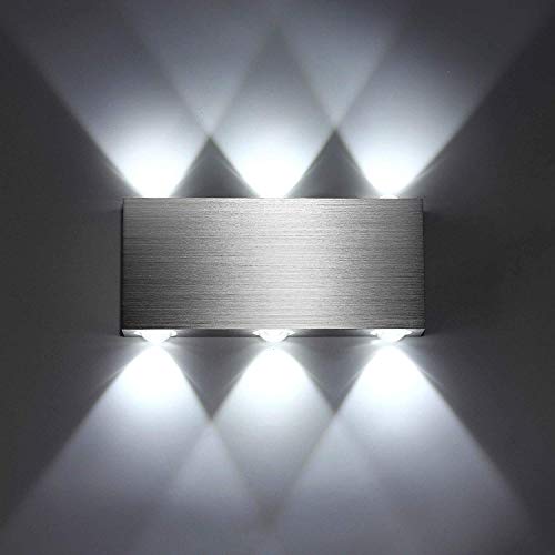 Lightess 18W Applique da Parete Interni Lampada a Muro Applique Moderna LED in Metallo per Decorazione Soggiorno Camera da Letto Bagno Colore Bianco Freddo