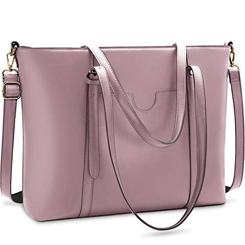 NUBILY Borse Tote da donna Borsa Tracolla Donna per Computerda 15.6 Pollici Pelle PU Borsa Lavoro Donna Grande Borsa Shopper Business Shopper Viola Pallido