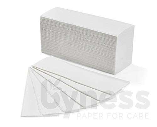 Asciugamani di carta piegati a Z monouso (anche per dispenser a C) - 50 pacchetti da 150 salviette - 7.500 salviette totali - Qualità Byness
