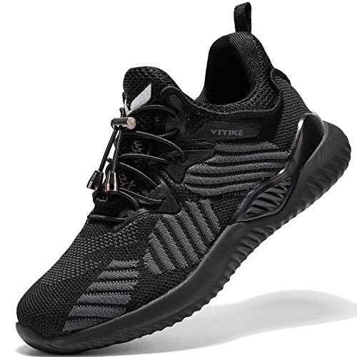 Scarpe Sportive Bambini e Ragazzi Scarpe da Corsa Ginnastica Respirabile Mesh Running Sneakers Fitness Casual(I-Nero,31 EU)