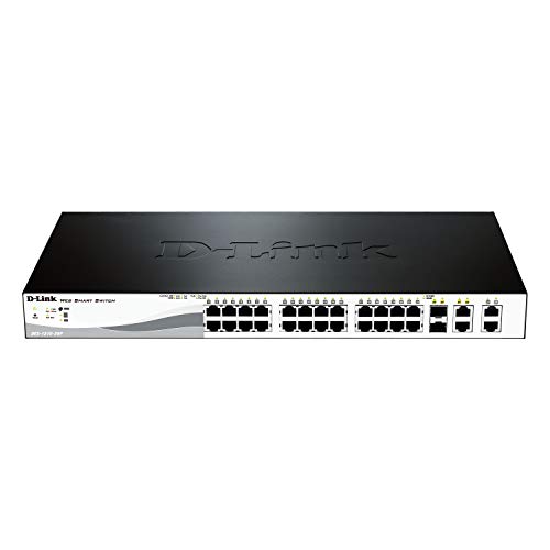 D-Link DES-1210-28P Switch Web Smart Hub di Rete e Switch, 24 Porte 10/100/1000, Nero