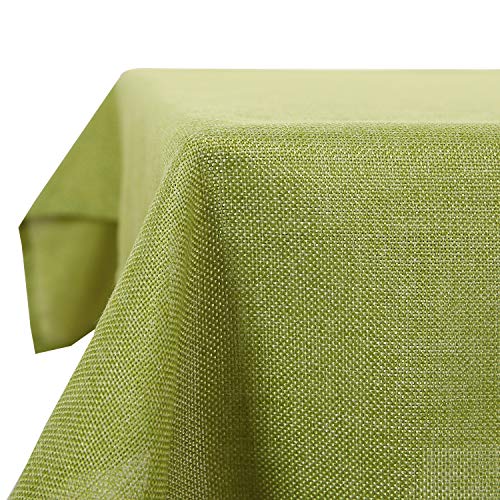 Deconovo Tovaglia Impermeabile per Cucina Tinta Unita per Tavoli Rotondi e Rettangolare 1 Pezzo per Confezione 137x200 CM Verde