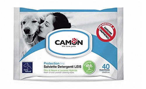 Camon salviette detergenti Cani con Olio di Neem e Lavandula Hybrida