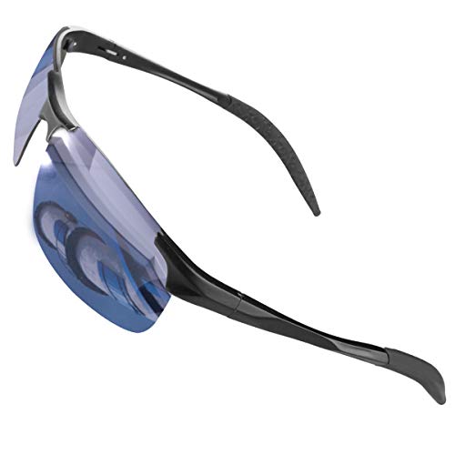 CHEREEKI Occhiali da Sole, Occhiali da Sole da Uomo e Donna Polarizzati con UV400 Protezione per Guida Sci Golf Corsa Ciclismo (Argento)