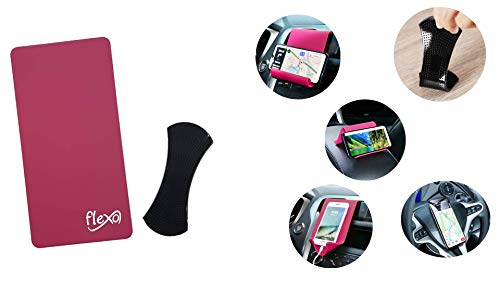 Flexo - Supporto Universale per Cellulare, Tablet, PC. Portacellulare Flessibile Pieghevole e Adesivo - Resistente, Rivestito di Silicone e Gomma Antiscivolo(Fucsia)