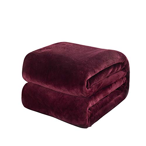 Möge Coperta Plaid in Flanella di Pile soffice Morbidissima Calda per Divano e Letto Copriletto in Microfibra, 200x230 cm, Rosso