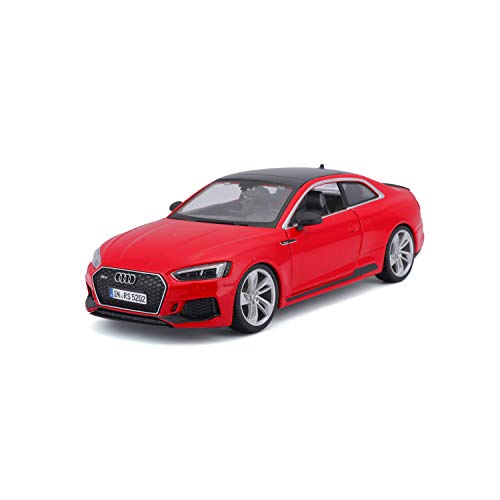 Bburago Audi RS5 Coupe (2019): modellino auto in scala 1:24, porte e cofano apribile, 19 cm, rosso (18-21090R)
