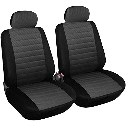 WOLTU Coprisedile Universale per Auto Anteriore 2 Posti, Seat Cover Protezioni per Macchina Poliestere Grigio 7231-2