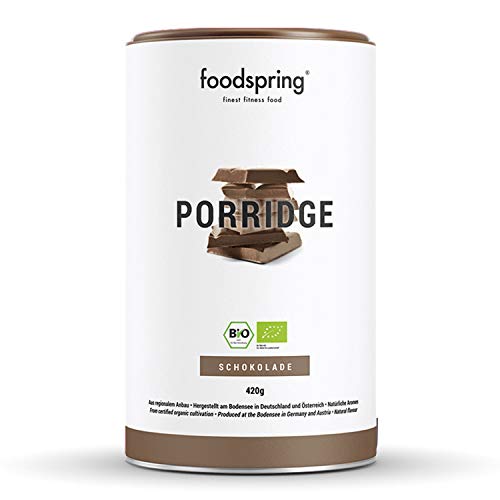 foodspring Porridge Proteico, Cioccolato, 420 g, Porridge di soia al 100%, Meno zuccheri aggiunti, Sapore più autentico