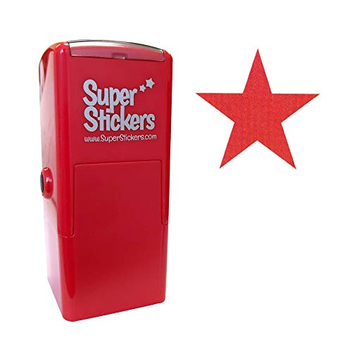 Stamper Solutions - Timbro pre-inchiostrato, motivo: stella, colore: rosso