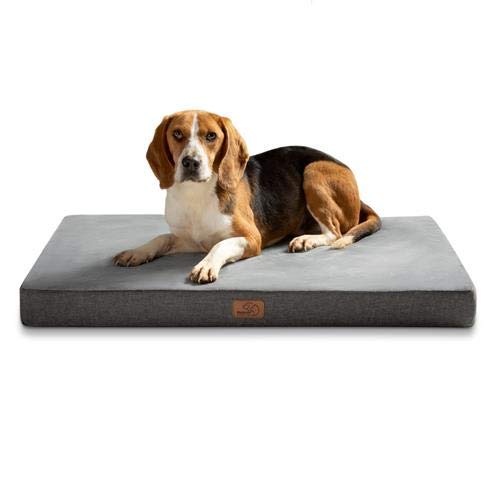 Bedsure Cuscino Cane Piccolo in Memory Foam - Materassino Cane Sfoderabile & Impermeabile, Materasso Cane Antiscivolo, Tappetino Cane Lavabile, 61x41x8cm, Grigio