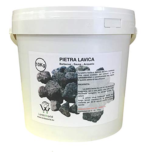 LordsWorld - Pietra Lavica - 10Kg Pietra Lavica per Barbecue, Sauna E Decorazione Acquario - Roccia Lavica per Barbecue E Fornelli A Gas - pietralavica-10kg