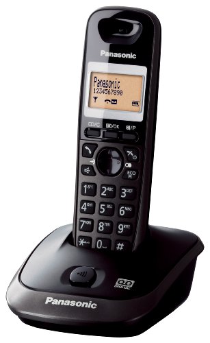Panasonic KX-TG2511JTM Telefono Cordless Digitale (DECT) Quality Premium, Segreteria Telefonica, Schermo Monocromatico Retroilluminato, Vivavoce, Modalità Eco, Antracite Metal