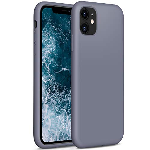 YATWIN Compatibile con Cover iPhone 11, Custodia per iPhone 11 Silicone Liquido, Protezione Completa del Corpo con Fodera in Microfibra, Compatibile con iPhone 11 6,1'', Grigio Lavanda