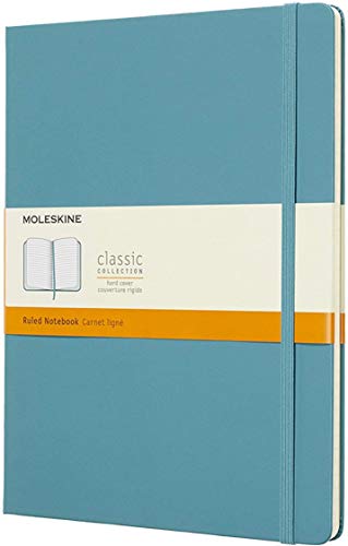 Moleskine Notebook Classic- Copertina Rigida - Taccuino a Pagine Rigate, X-Large, Blu (Reef)