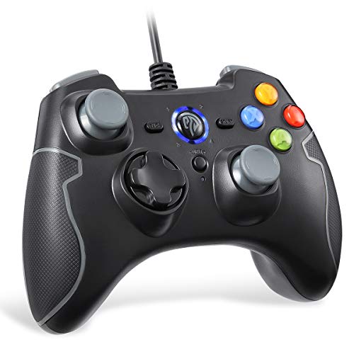 EasySMX Joystick per PC controller per giochi con cavo a doppia vibrazione, turbo gamepad per PC Windows/Android / PS3 / TV Box (grigio)