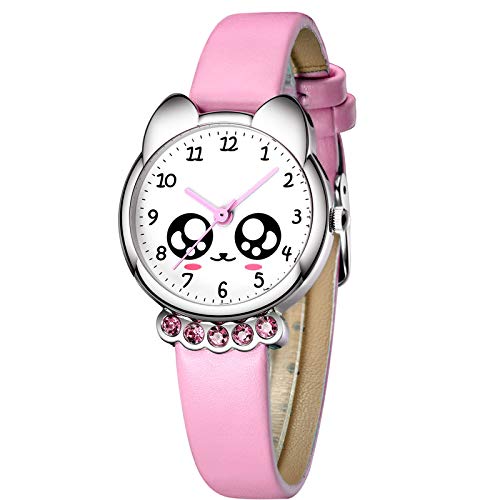 Orologi Bambini Orologio da Polso Ragazze per Bambini Analogico al Quarzo Impermeabile di Sportivo Blu Tempo Insegnante Elegante Pelle Orologi per Bambini Ragazzi Ragazze (11 Rosa)