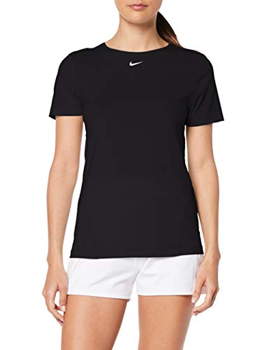 Nike PRO all-Over-Mesh, Sport Shirt Donna, Nero (Black/White 010), Large