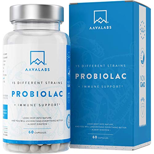 Integratore Probiotico [ 30 Miliardi ] - 60 Capsule - 15 Formula ad Ampio Spettro di Ceppi Prebiotici - tra cui Lactobacillus Acidophilus e Bifidobacterium - Supporta il Sistema Immunitario