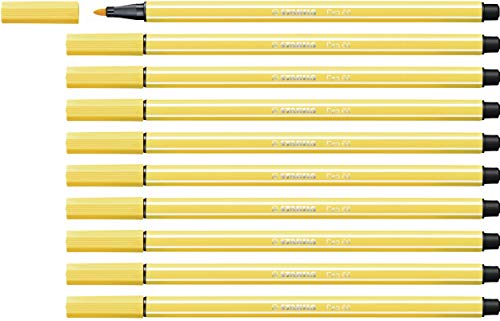 Pennarello Premium - STABILO Pen 68 - Confezione da 10 - Giallo