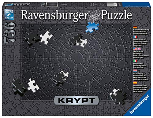 Ravensburger Krypt, Puzzle Monocromo a Spirale per Adulti con Tecnologia Softclick, Età Consigliata 14 +, Black, 736 Pezzi