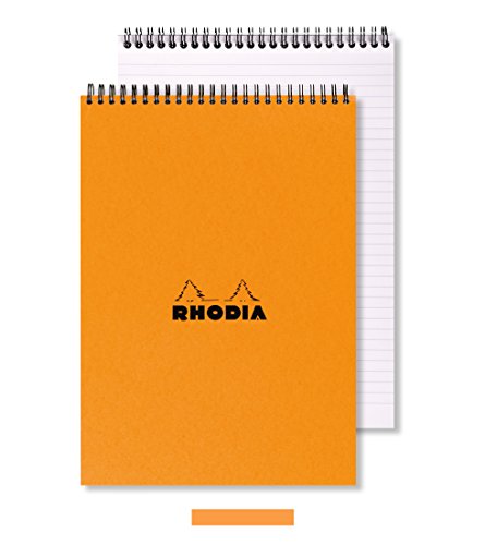 Rhodia - Blocco per appunti formato A5, con doppia spirale, 80 fogli, colore: arancio