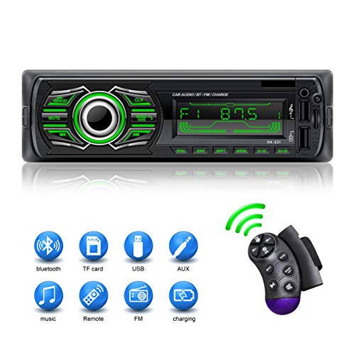 X-REAKO Autoradio Bluetooth Stereo da auto Radio Supporto Lettore MP3 Chiamata vivavoce FM Radio Volante Telecomando, Carica rapida