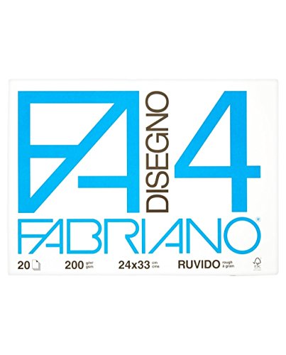 Fabriano 05000797 Disegno 4, Ruvido, 33 x 48 cm, 200 G/Mq, 20 Fogli