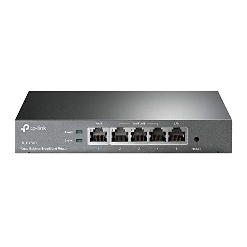 TP-Link TL-R470T+ v6.0 Load Balance Broadband Router, (WAN/LAN-Port, 64MB DRAM, 4MB Flash Speicher), Grigio