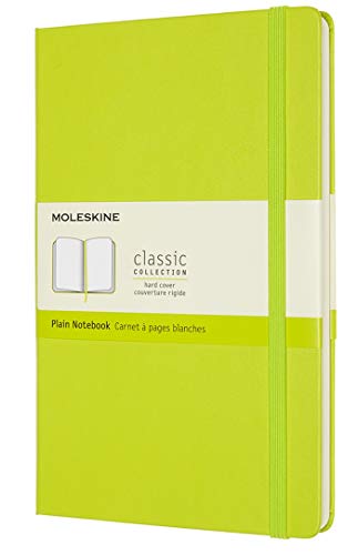 Moleskine - Classic Notebook, Taccuino con Pagine Bianche, Copertina Rigida e Chiusura ad Elastico, Formato Large 13 x 21 cm, Colore Verde Limone, 240 Pagine