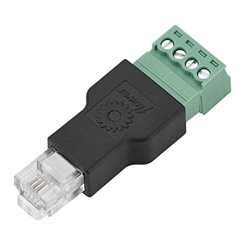 VBESTLIFE Adattatore Connettore Ethernet RJ11 6P4C Maschio a 4 Pin Terminale a Vite