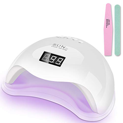 Otutun - Lampada a LED UV per unghie, 48 W, per manicure in gel 10/30/60/99s, con sensore a infrarossi, LCD, per tutti i tipi di gel, colore: bianco