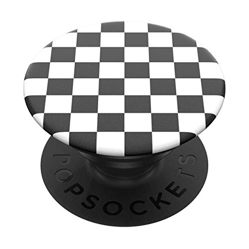 PopSockets PopGrip - Supporto e Impugnatura per Telefoni Cellulari e Tablet con Un Top Intercambiabile - Checker Black