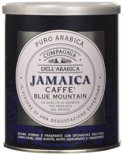 Caffè Corsini Compagnia dell'Arabica Jamaica Blue Mountain Specialty Coffee, Caffè Monorigine Giamaica Macinato per Espresso e Moka, Intenso e Fruttato, Lattina da 250 g