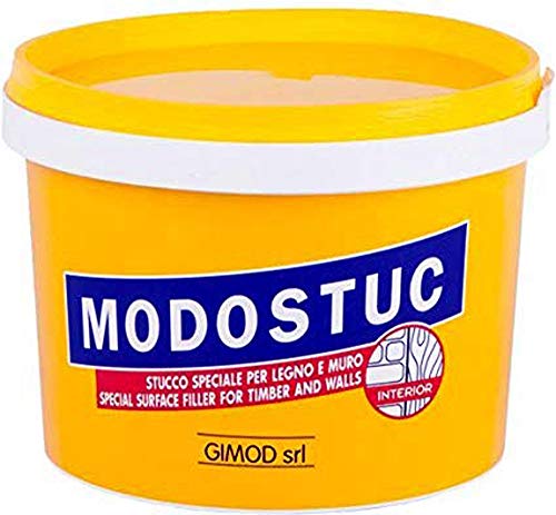 MODOSTUC Stucco Professionale Per Legno E Muro, A Rapida Essiccazione e Perfetta Adesione, Bianco, 1000 grammi