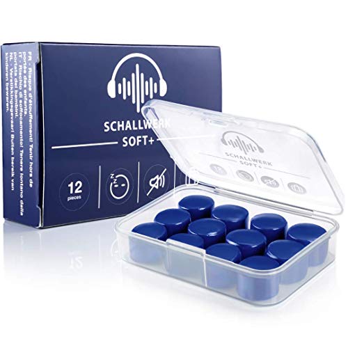 SCHALLWERK ® Soft+ tappi auricolari in silicone - Supporto ottimale come protezione dell'udito durante il sonno - Morbidi tappi auricolari in silicone per il sonno